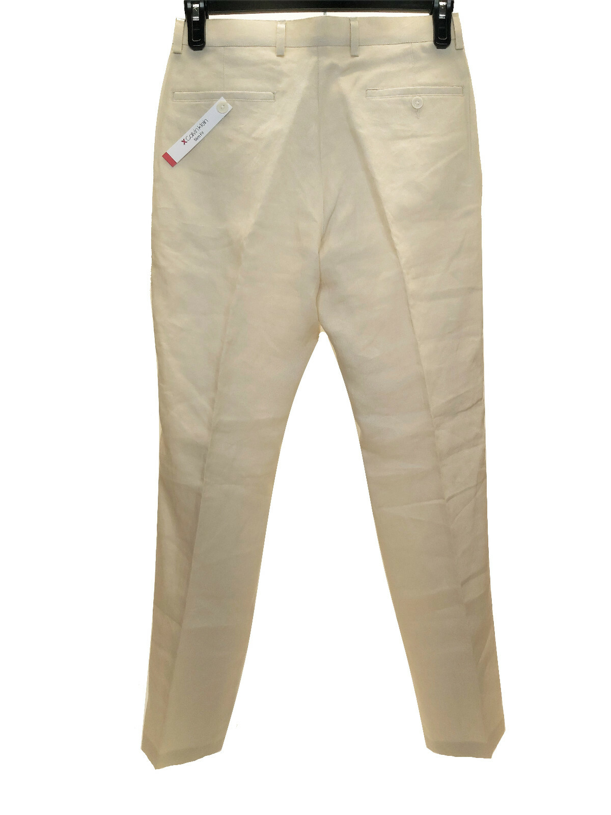 Calvin Klein Men’s Classic Slim Fit Solid Linen 4-Pocket Pants TAN, 32x34L