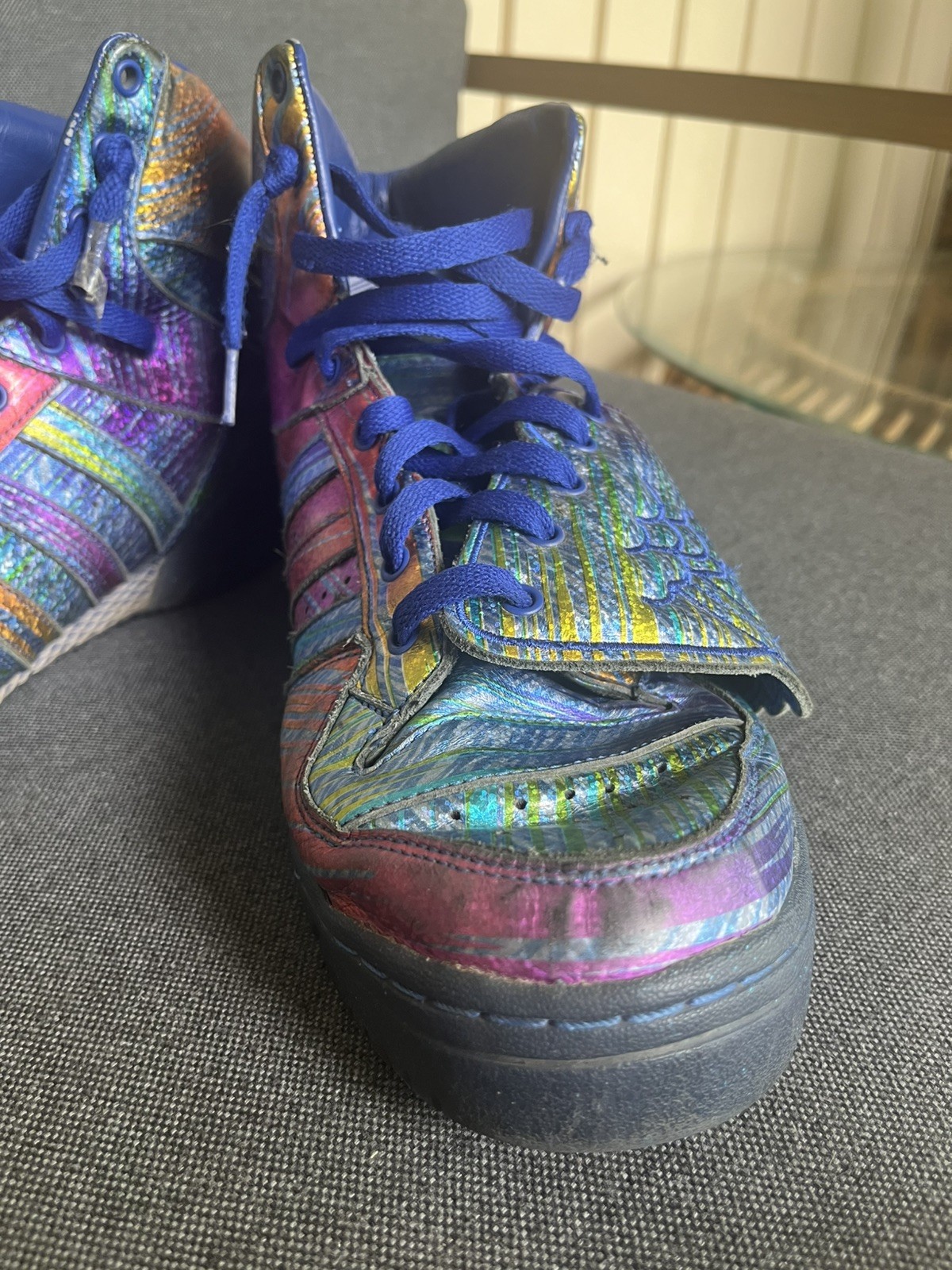 Adidas Js Wings Jeremy Scott Rainbow Foil Q23650 Vintage Sz 13