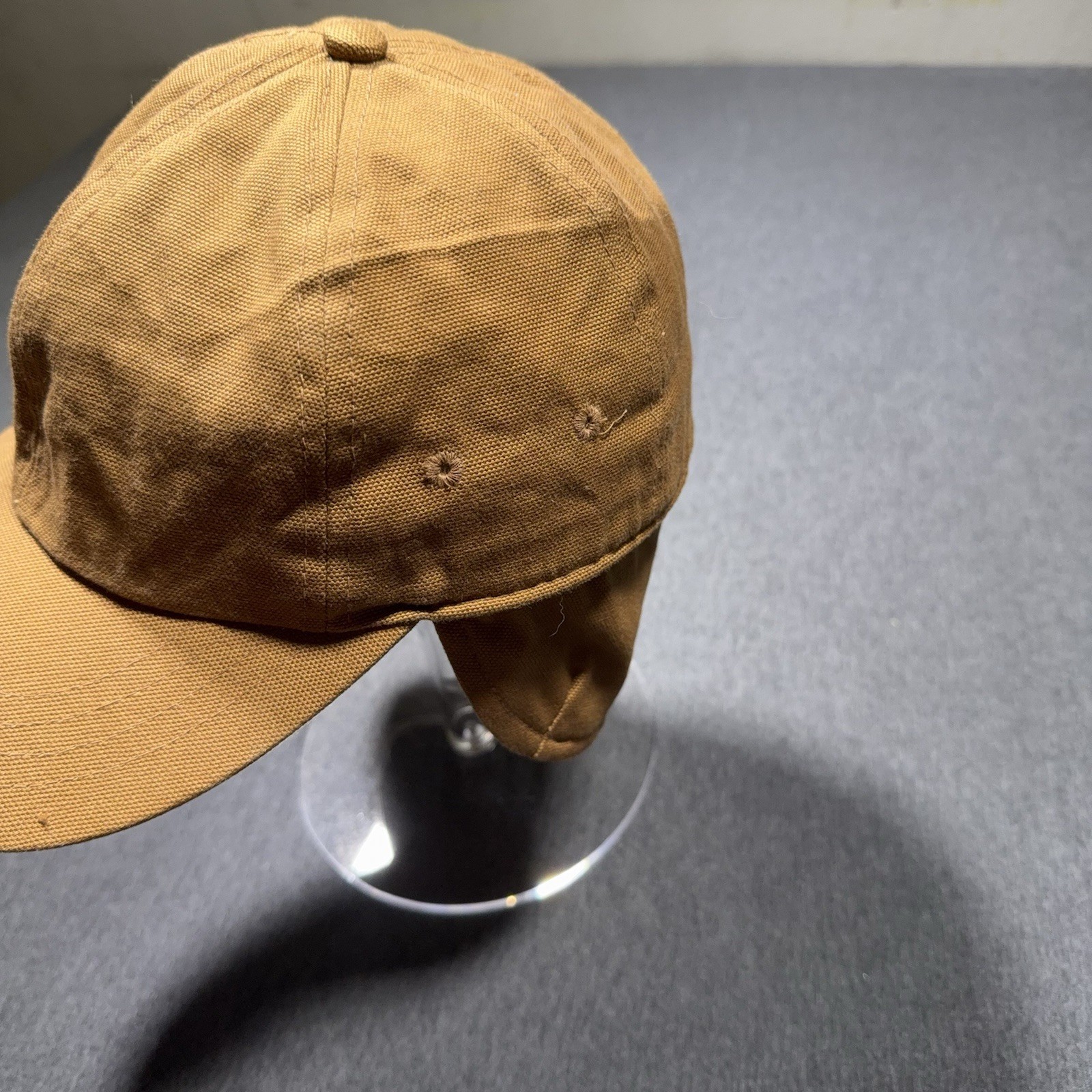 Paramount Headwear Thermal Cap Medium Brown Canvas Ear Flap 100% Cotton Outdoor