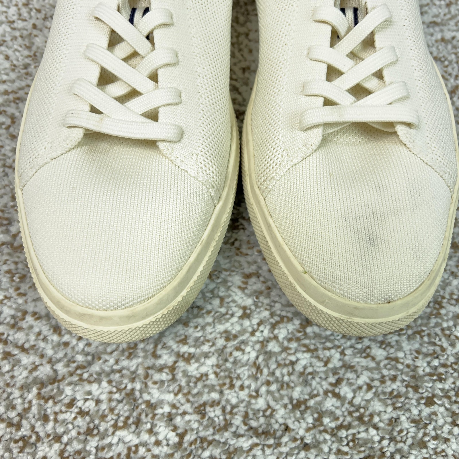Rothys Shoes Mens Size 11 Cream Ivory Knit Lace Up RS02 Sneakers Rubber Sole
