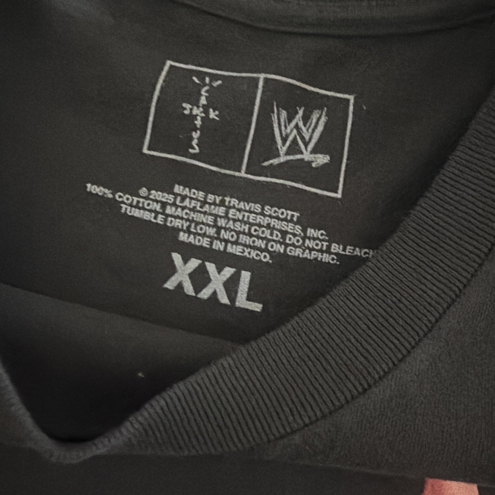 SizeXXL – Travis Scott The Rock WWE WrestleMania 41Cactus Jack T-Shirt