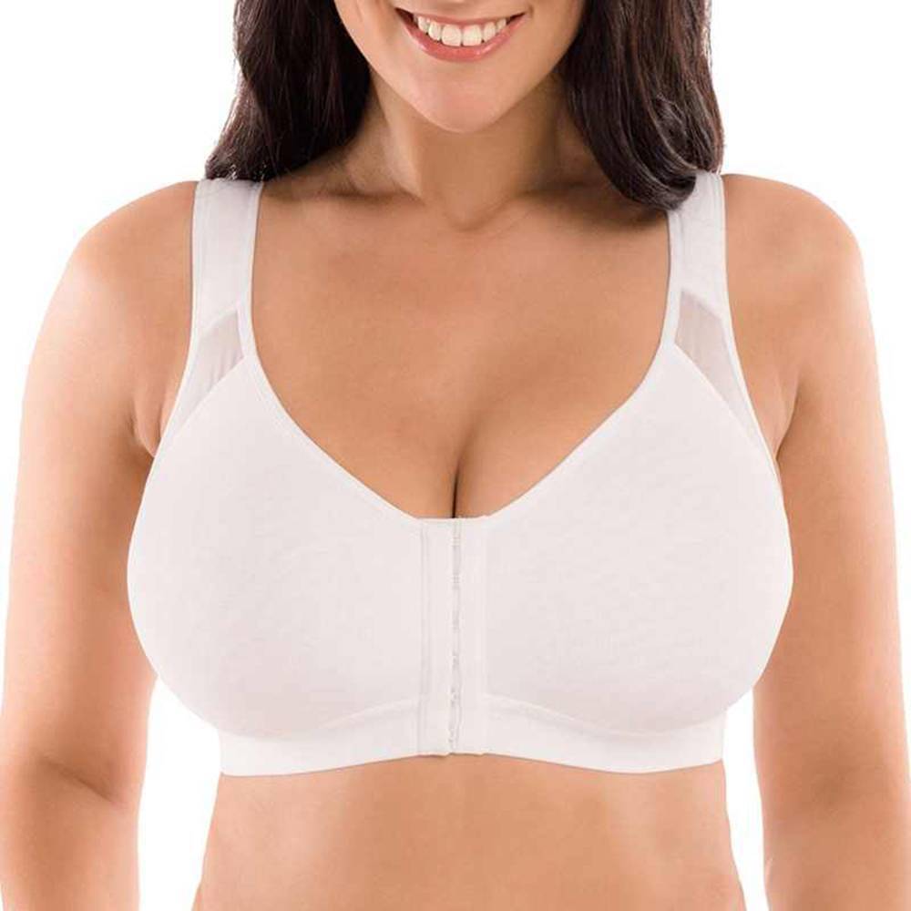 Women Posture Corrector Bra Wireless Back Support Lift Up Yoga Front Closure Bra