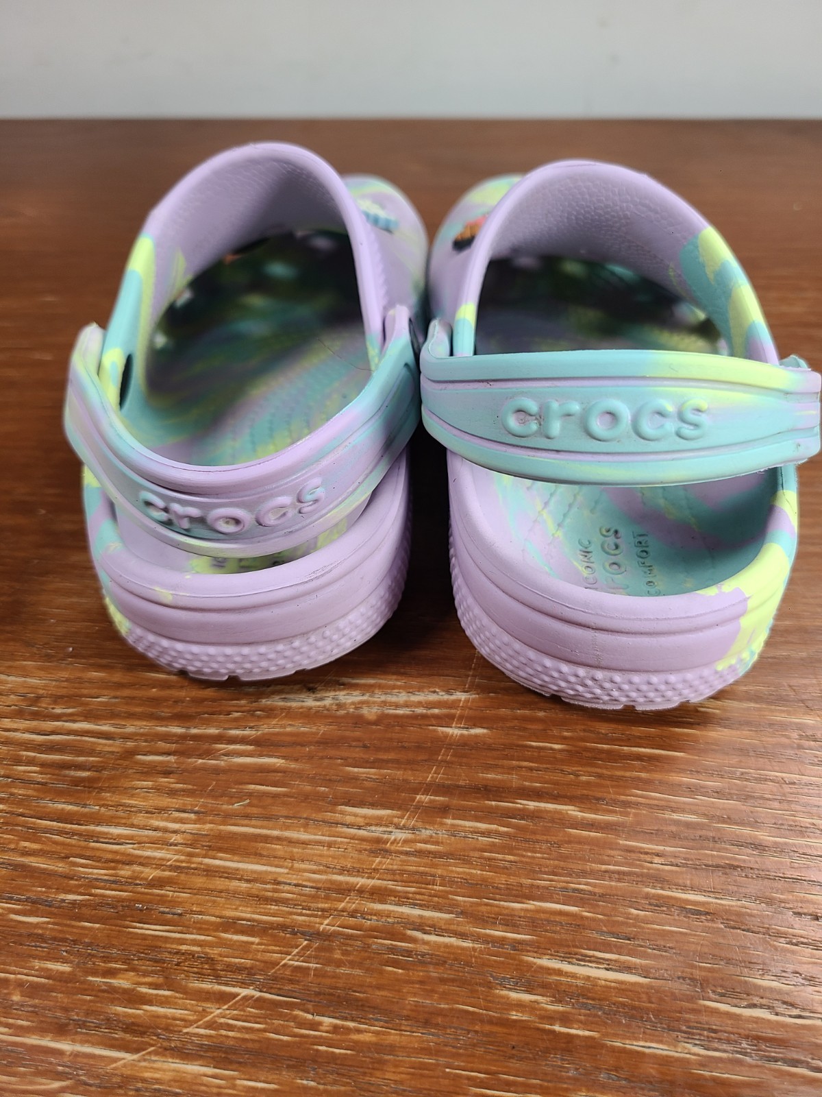Crocs Classic Purple Marbled Clog Slide Sandals Kids Size C11