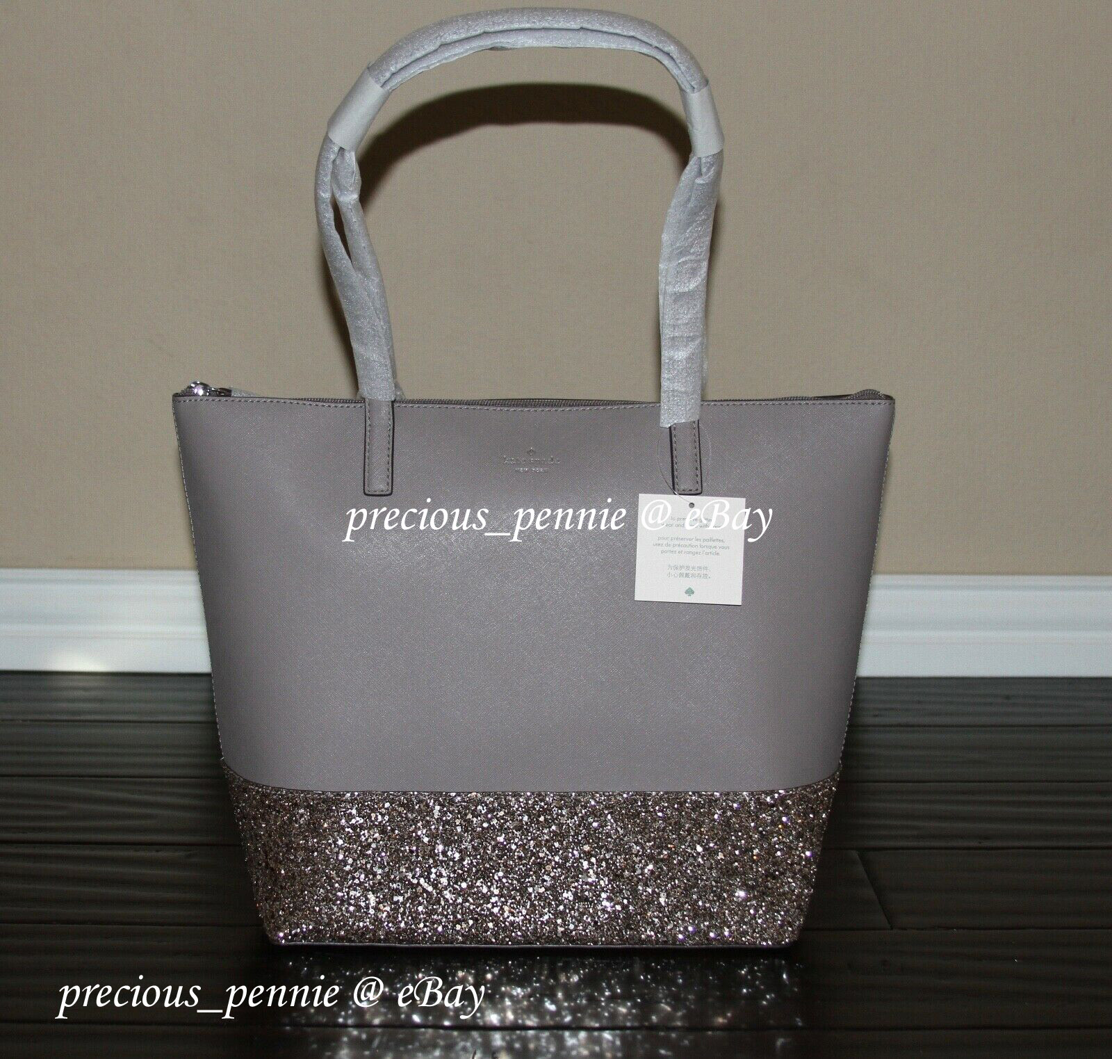 💚 KATE SPADE Greta Court Penny Tote Bag Glitter Purse Handbag Christmas Gift