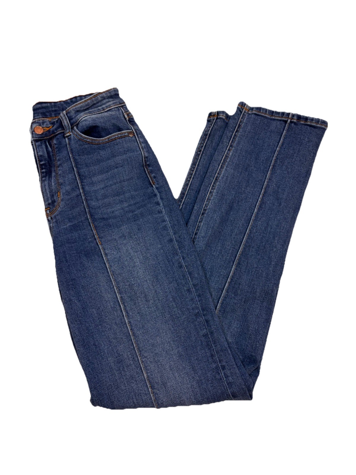 Judy Blue Women’s Straight Fit Blue Jeans Size 5/27 High Rise Denim Stretch Seam