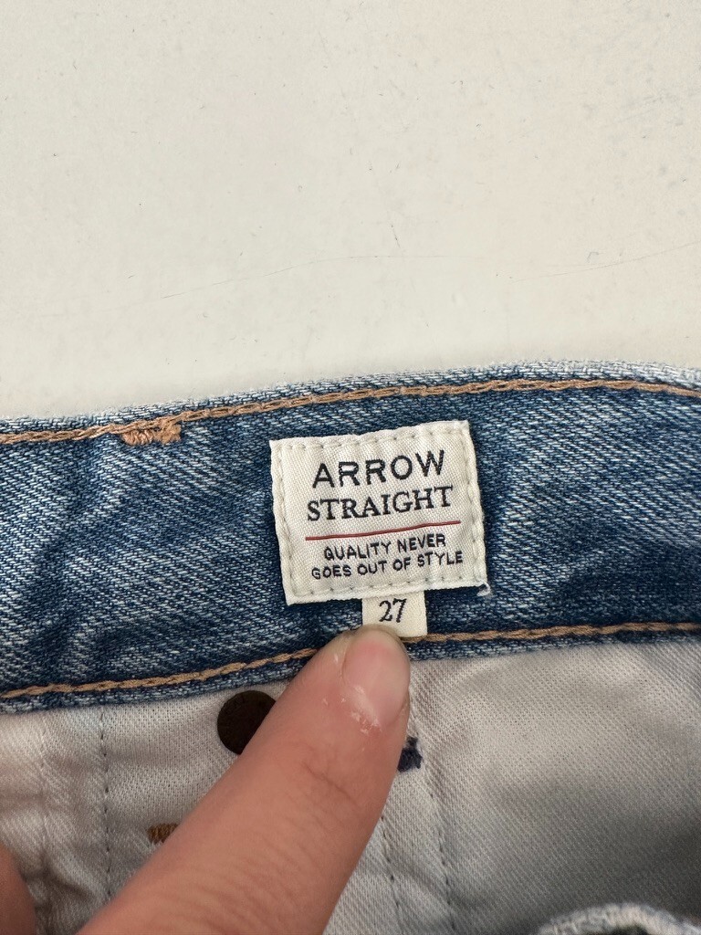 Levi’s Made & Crafted Arrow Jeans Embroidered Light Wash Straight Leg Women’s 27