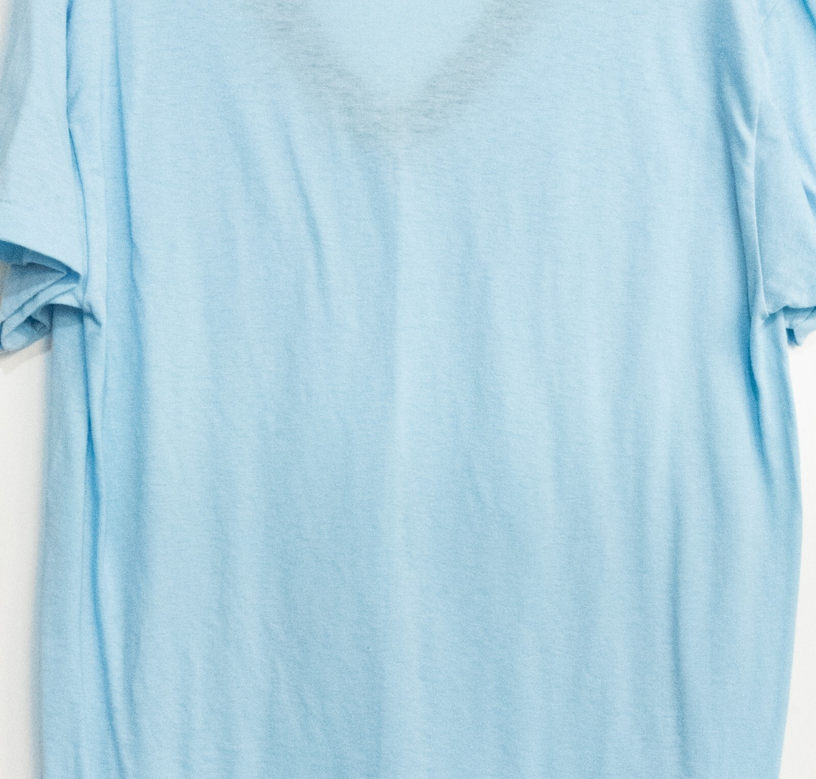 Ched by Anvil Womens Blue Polycotton Over Size Tee V Neck Short Sleeve One Size