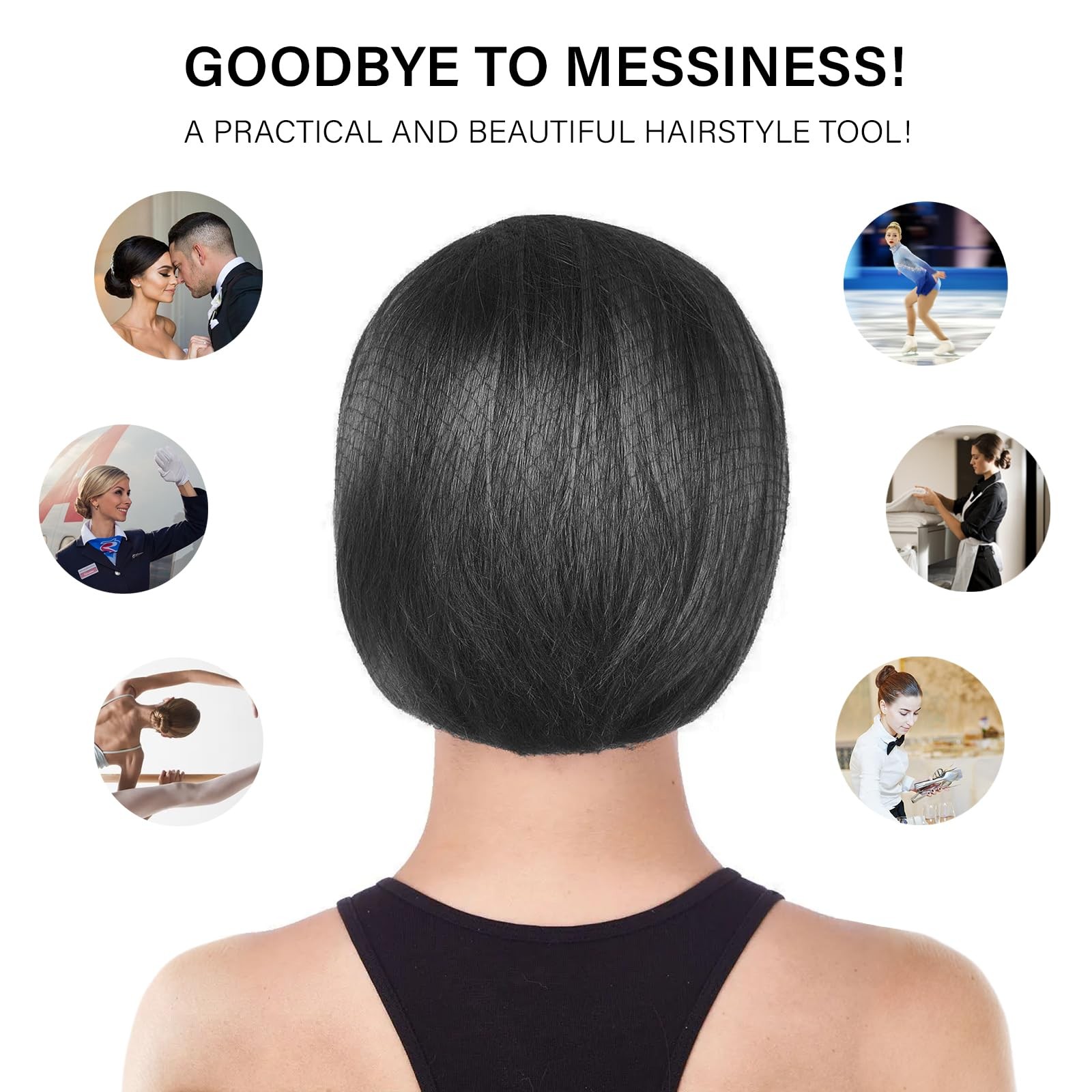 Hair Net 100 Pcs, 20 Inches Hair Nets Elasticity Invisible Elastic Mesh for F…