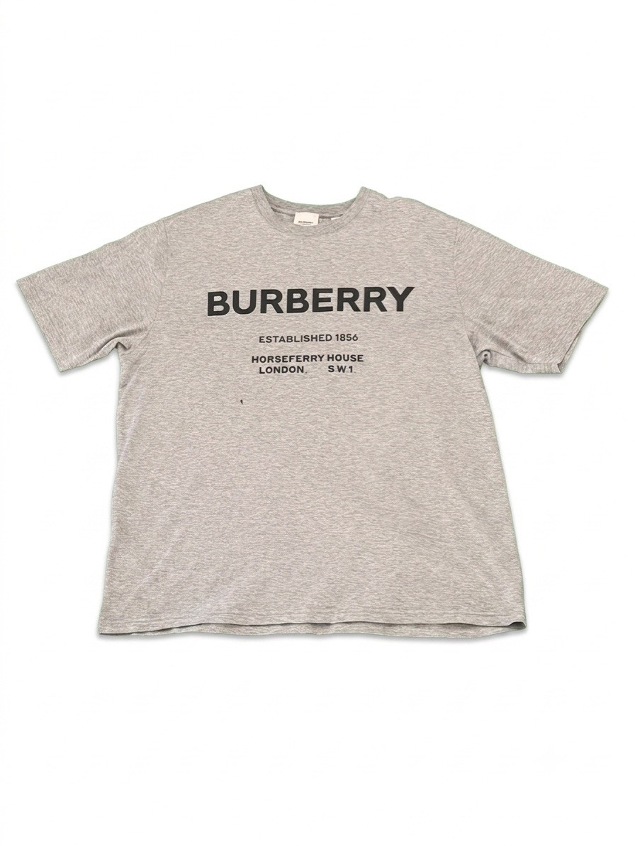Burberry Grey Marled Logo T-Shirt – Size L G