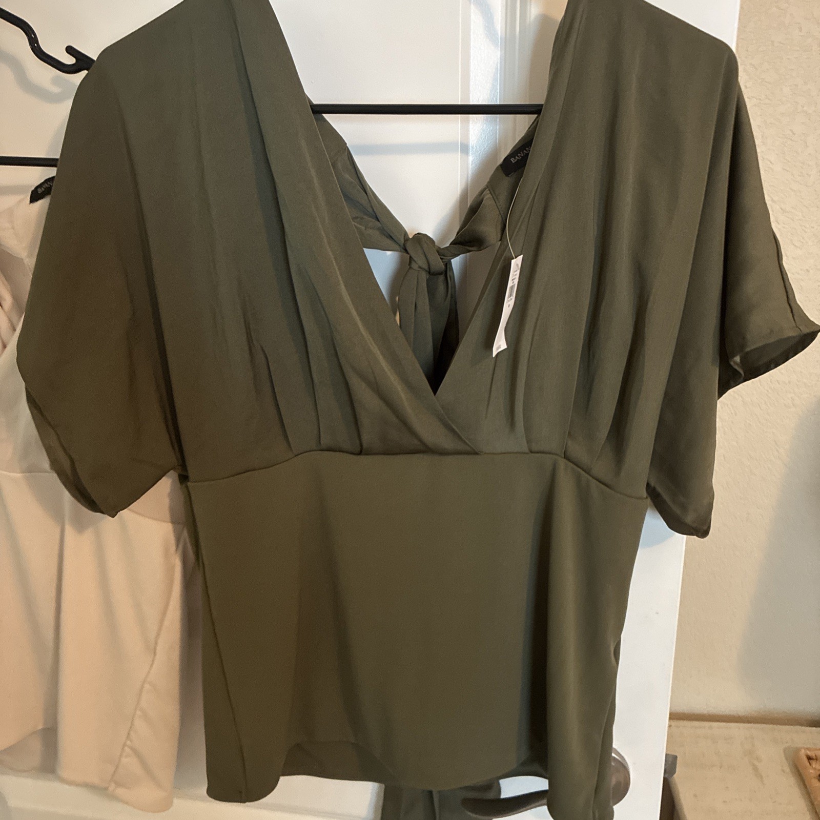 2 Banana Republic Blouses Medium – 1 Cream Very Good Condition And 1 Khaki NWT