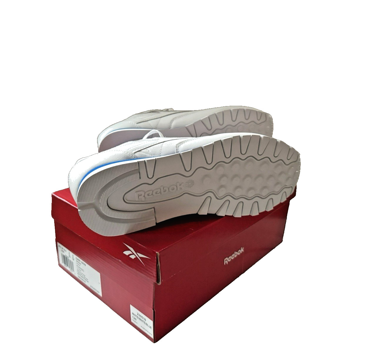 Reebok Classic Leather White Blue Men’s Running Shoes 230516 New in Box