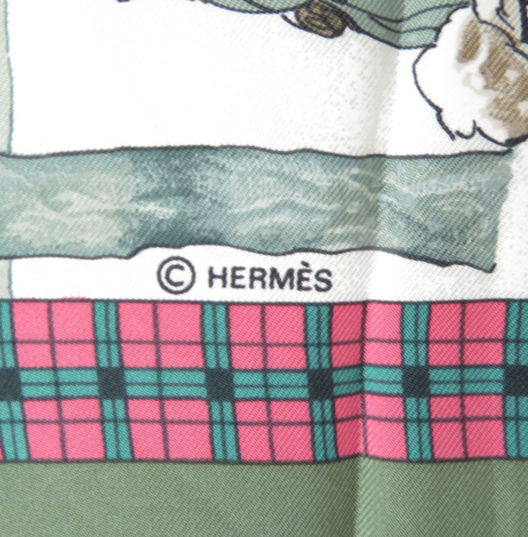Authentic HERMES Silk Scarf Carre 90 “L’Hiver en Poste” F#53197