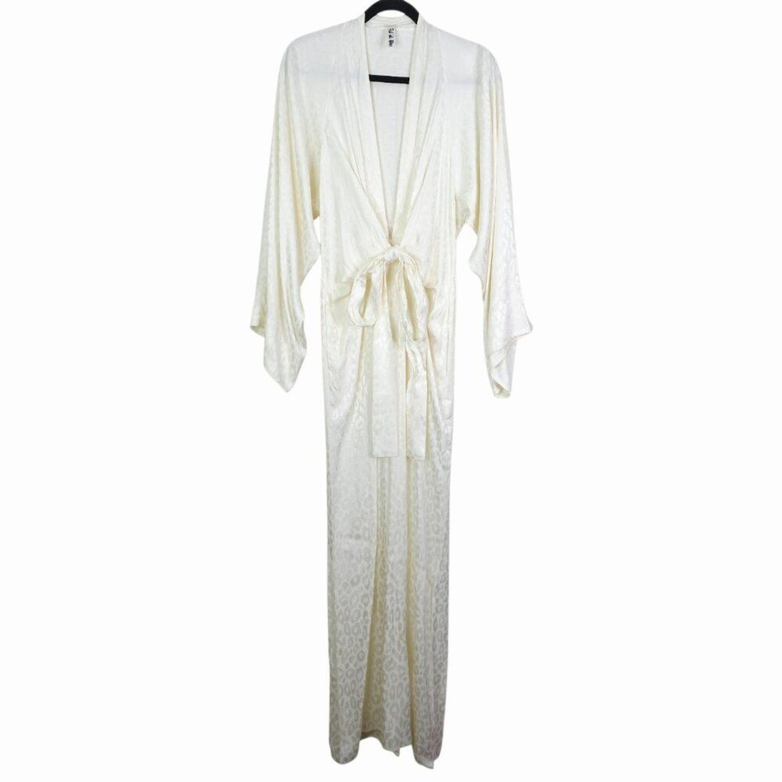 Rat & Boa Bianco Kimono Jumpsuit Satin White Animal Print Wide Leg Size XS