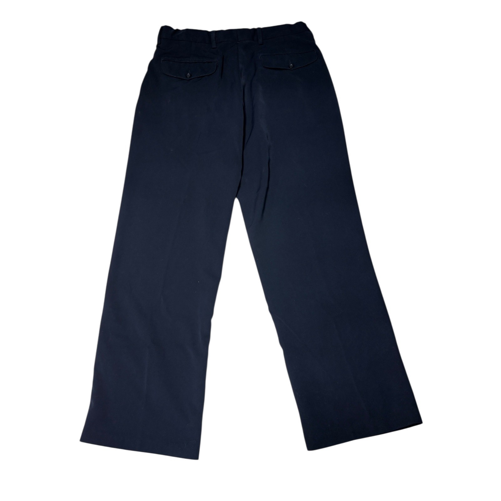 LL Bean Mens Navy Polyester Dress Pants Waist 36 Inseam 30 Flat Front YKK Zip