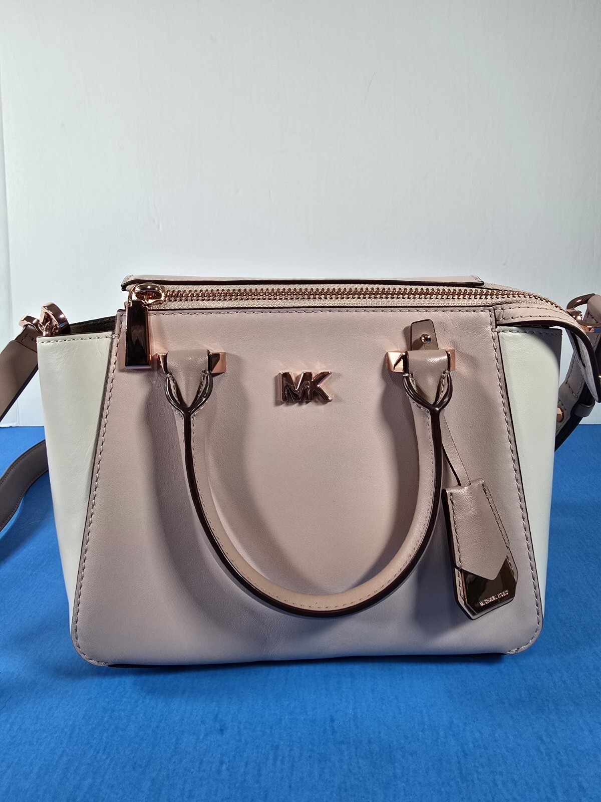 Michael Kors Nolita Mini Color- Block Crossbody Purse In Soft Pink
