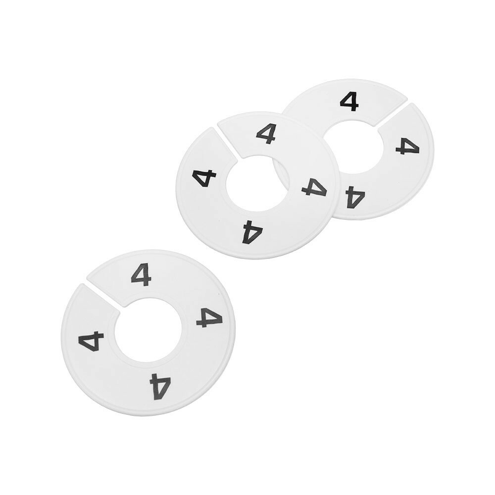 10 PCS WHITE 3-1/2″ Round Plastic SIZE 4 Dividers Hangers Retail Clothing Rack