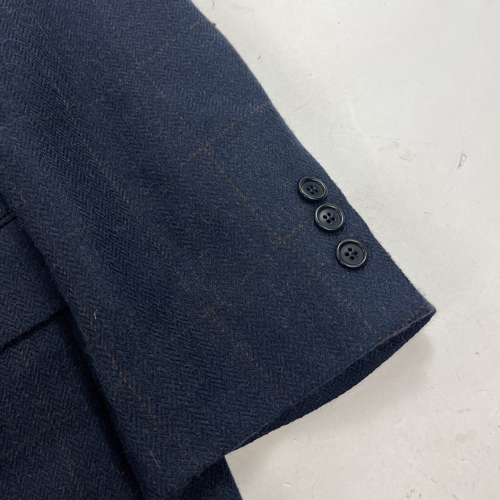 Brooks Brothers Men’s Windowpane Blue Camel Hair Blazer Jacket Size 44