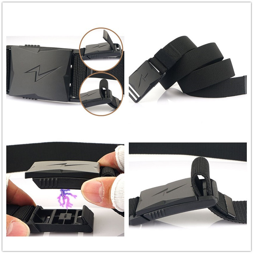 Light Designer Belts for Men Quick Release Magnetic Buckle Tactical Belt Elastic