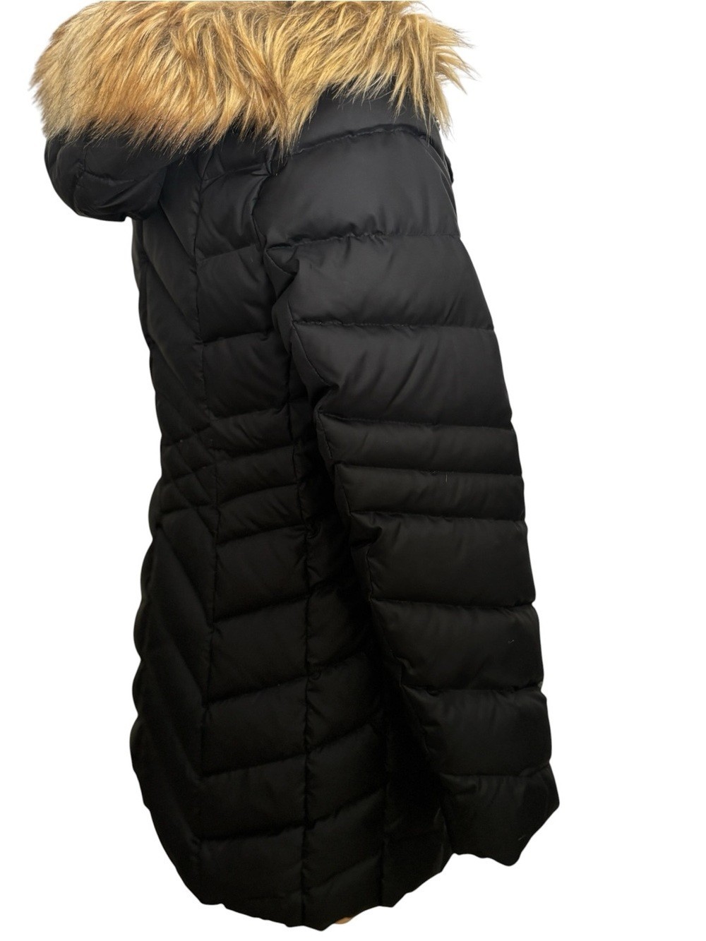 Marc New York Andrew Marc Black Puffer Coat Faux Fur Trim Hood Women’s XS