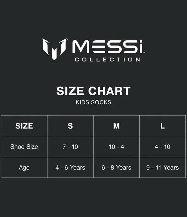 Messi Collection Kids Crews Socks Cushioned Size Large (4-10) – 12 Total Pairs