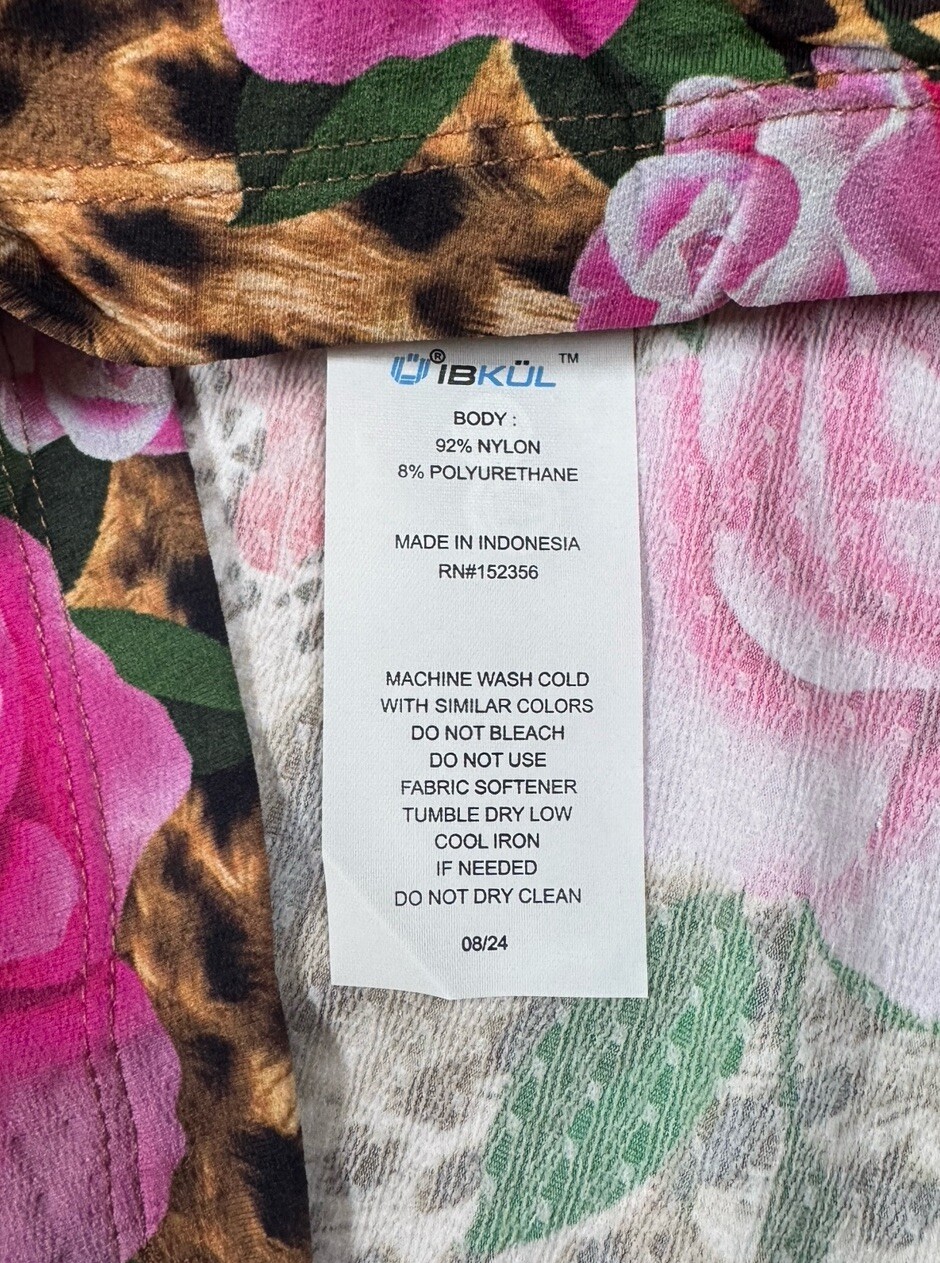 NWT IBKUL Golf Tennis 1/4 Zip Pullover Top S M L XL Leopard Rose Longsleeve P4