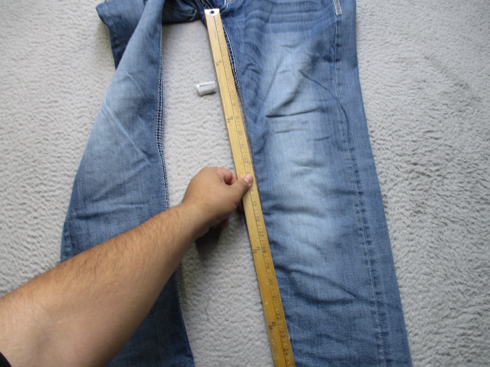 BKE Jean Men 32 Blue Carter Straight Buckle Stretch Denim Western Cowboy