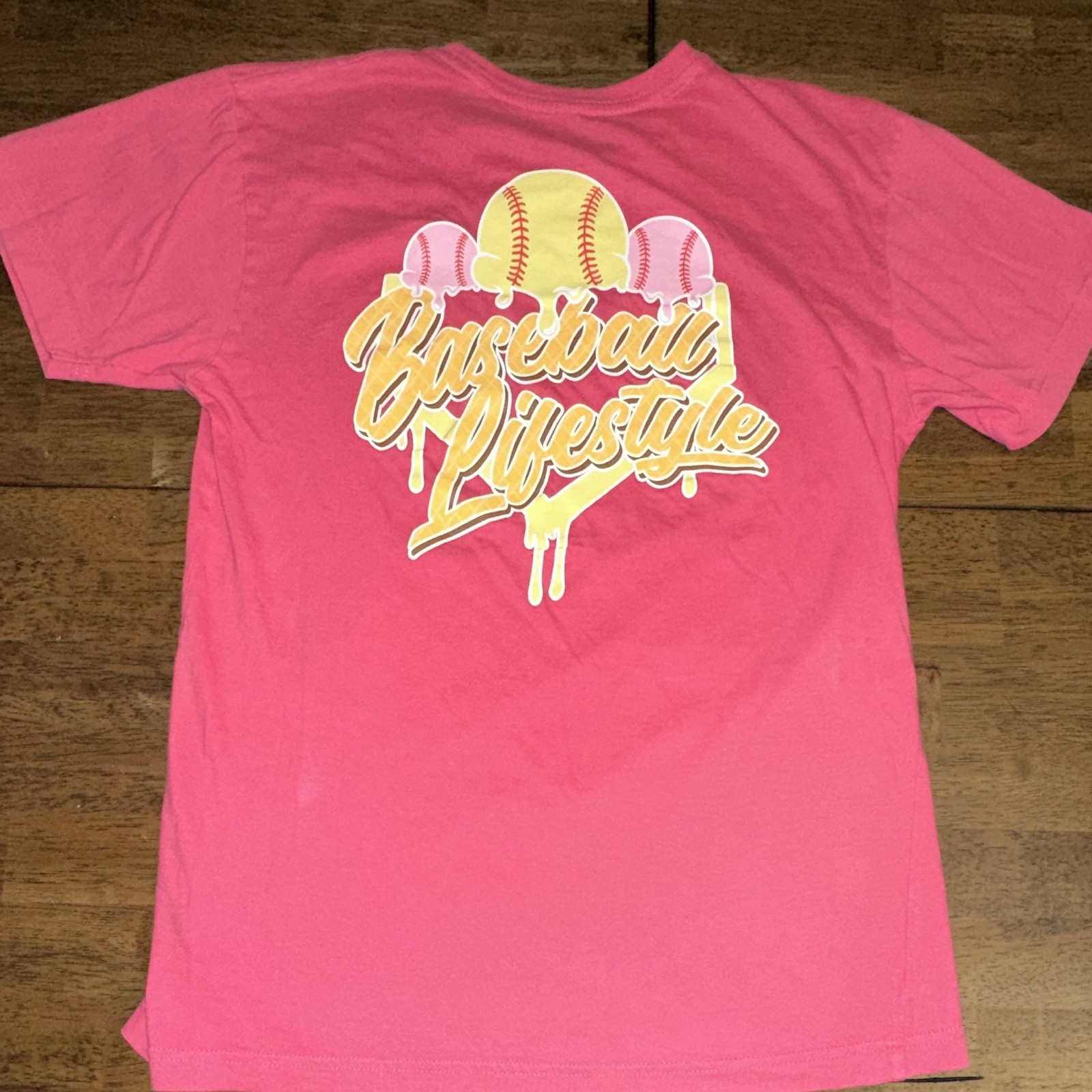 Baseball Lifestyle 101 BL101 Set Mens Size Small Baseball Graphic Logo Pink