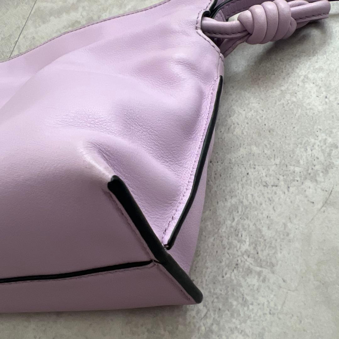 Loewe Mini Flamenco Purple Leather Clutch Shoulder Bag Chic Style