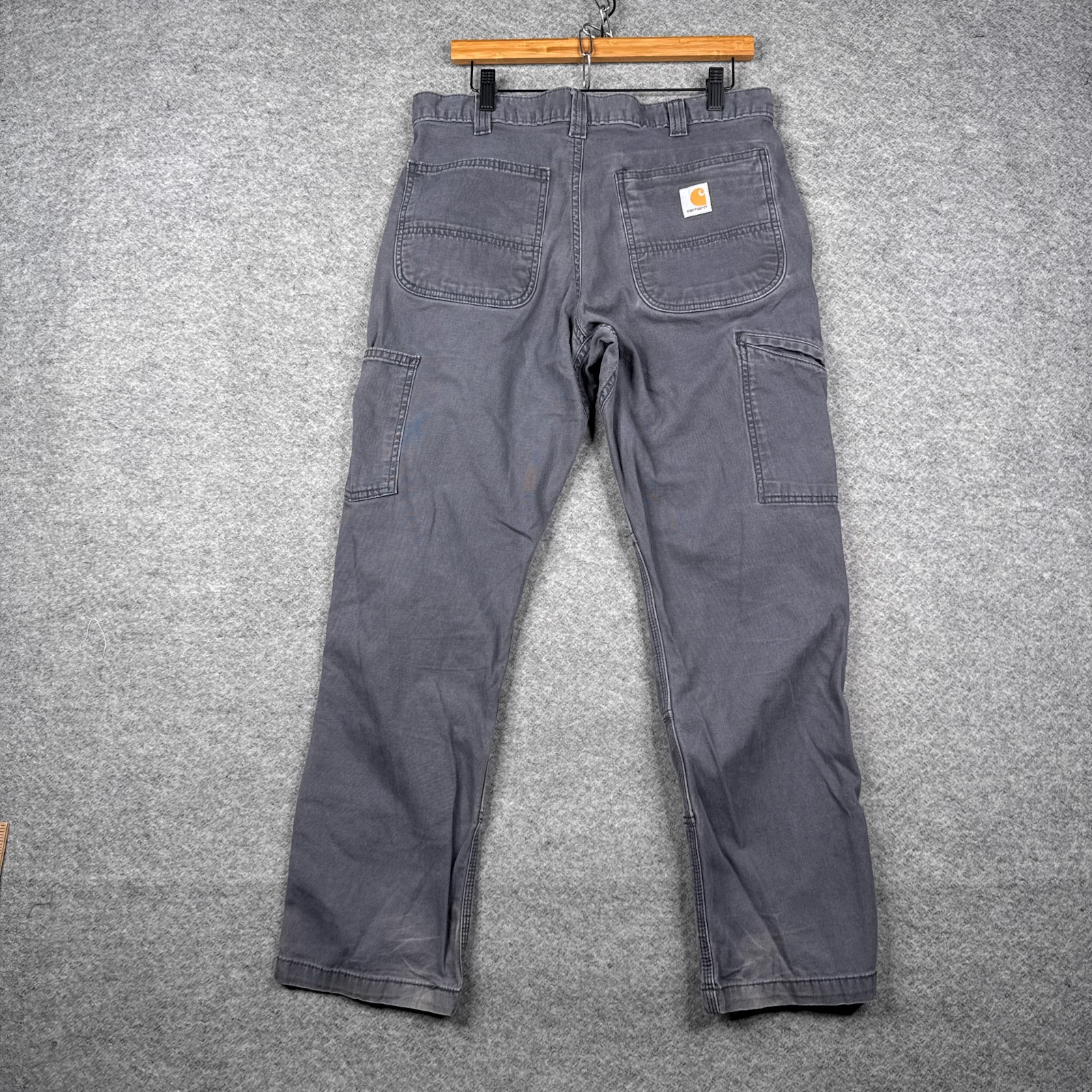 Vintage Carhartt Pants Mens 32×30 Grey Double Knee Work Canvas 102802-029