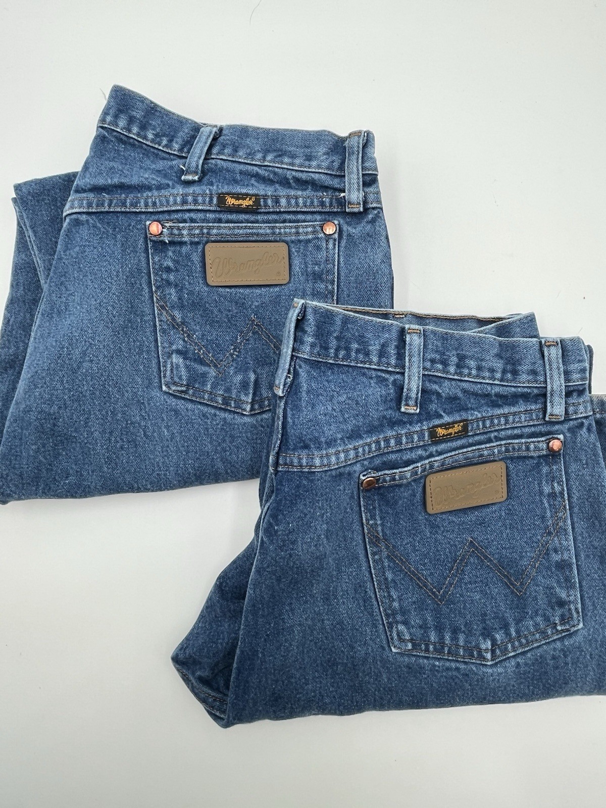 Two Wrangler 13MWZ 38×31 Cowboy Cut Jeans Medium Blue