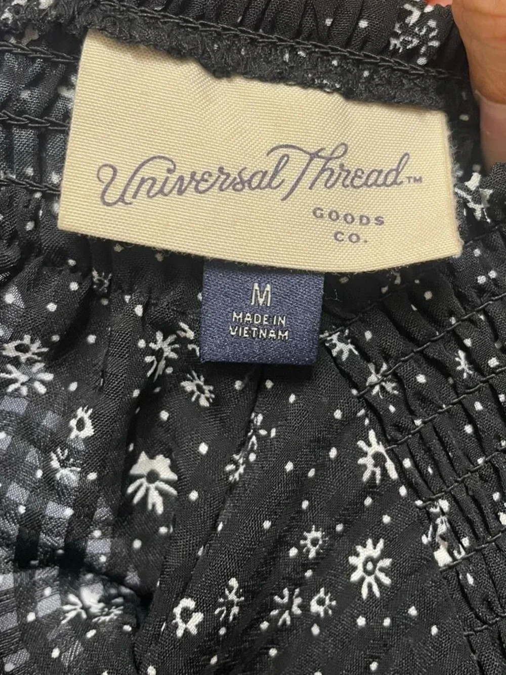 Universal Thread Black with White Floral Print Maxi Dress in size M