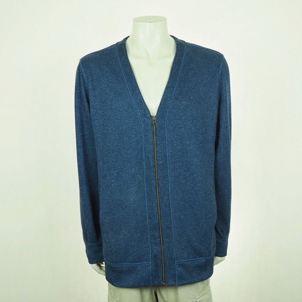 The Territory Ahead Full-Zip Cardigan Sweater Mens XLT Heather Blue Fleece Lined
