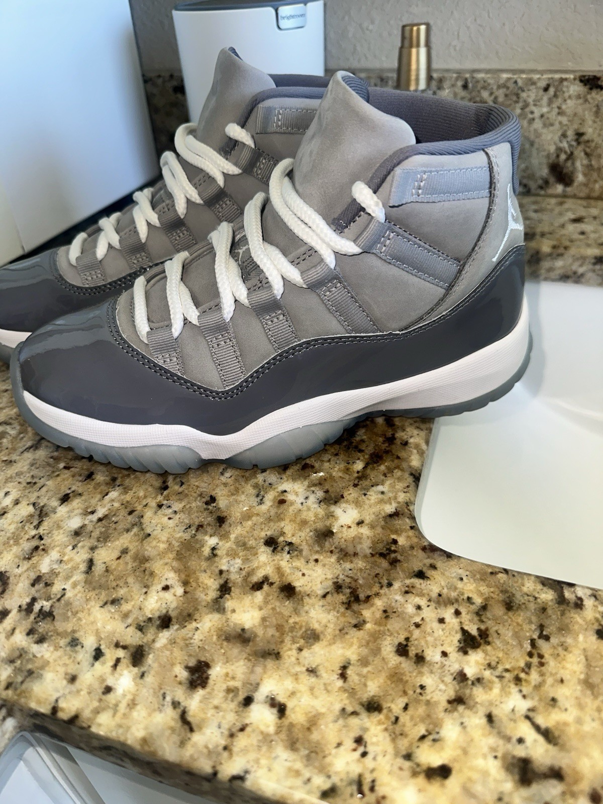 Jordan Air Jordan 11 Retro Gray/White High Top Leather Sneakers US 5Y