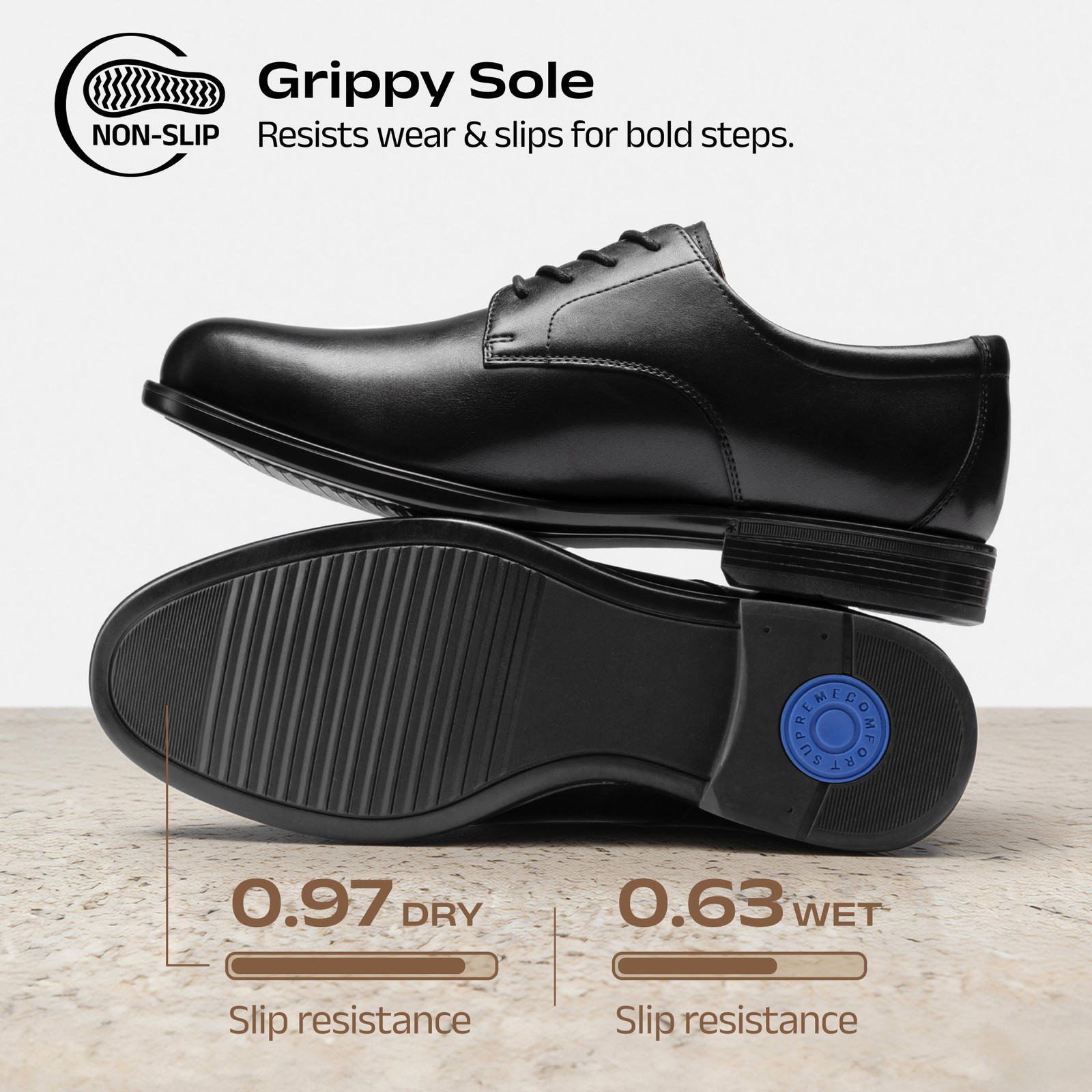 Men’s Soft Leather Oxfords Breathable Business Formal Lace-Up Shoes