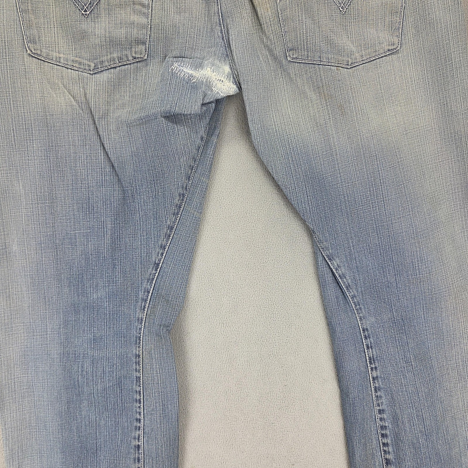 VTG Levis Engineered Jeans Mens Blue Twisted Button Fly Altered Hem Fits 34×32