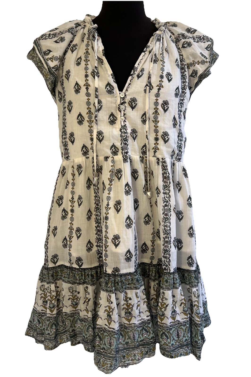 Veronica Beard Zee Printed Mini Dress In White/Multicolor Size 4 Sample