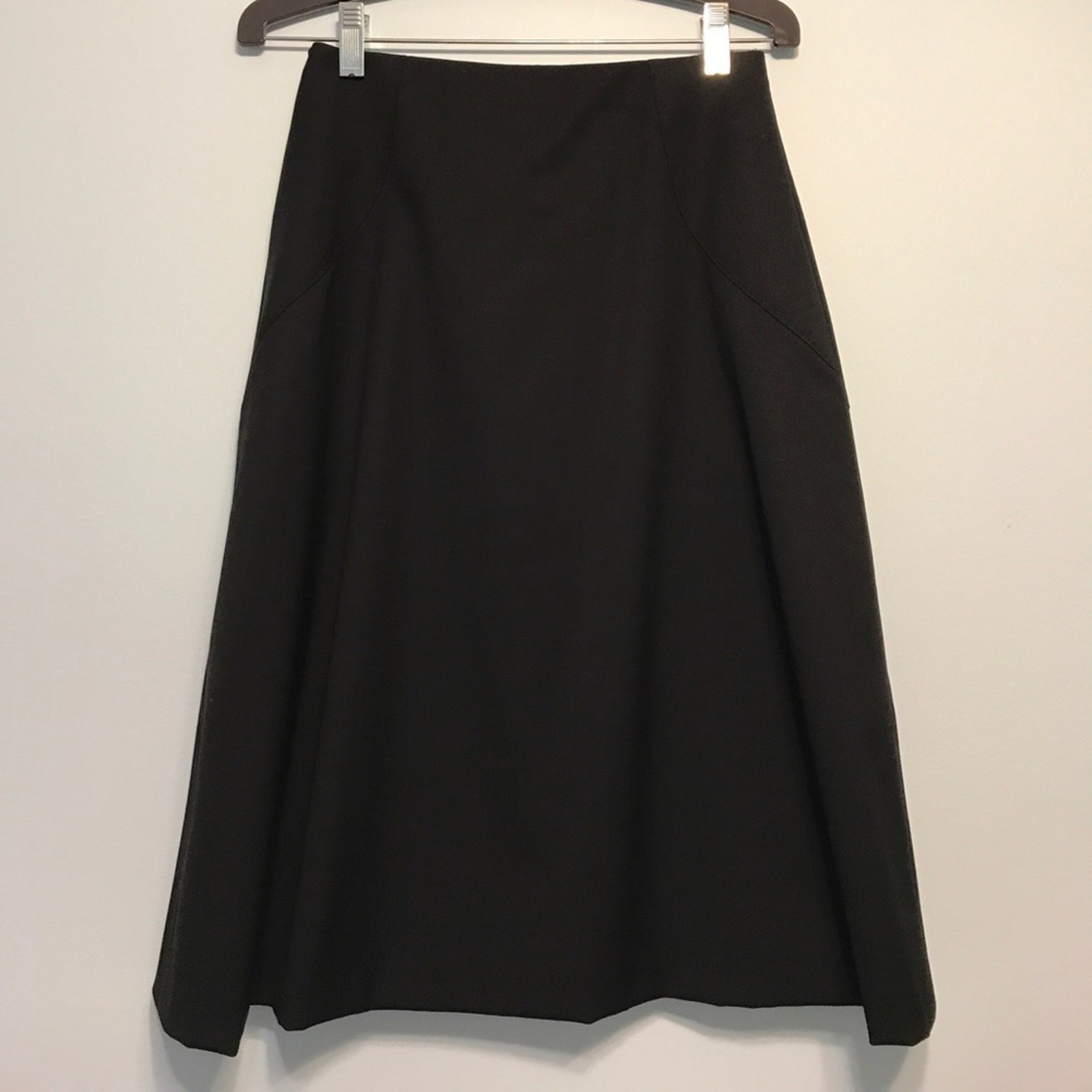 ESCADA A-line black skirt with back pleat.
