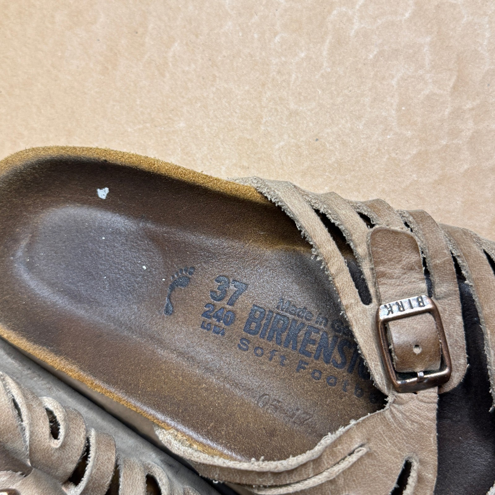 Birkenstock Granada Brown Leather Soft Footbed Sandals Women’s Size 37 240