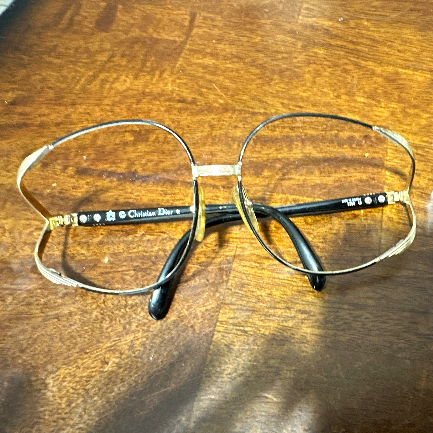 Christian Dior 2250 Vintage Gold Metal Full Rim Eyeglass Frames 49mm Austria