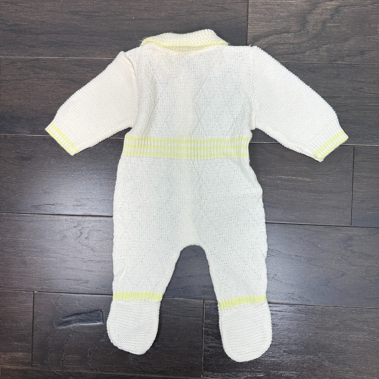Vtg 70s Cradleknit Jumper Gender Neutral Cream Bodysuit Long Sleeve Soft Romper
