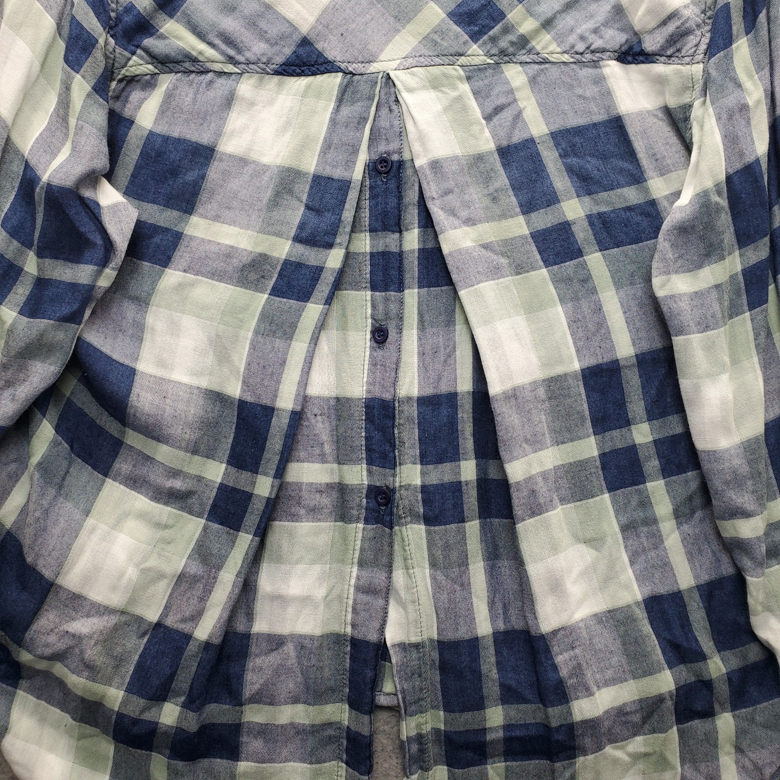 Bella Dahl Shirt Womens Small Multi Plaid Casual High Low Collared Button Up