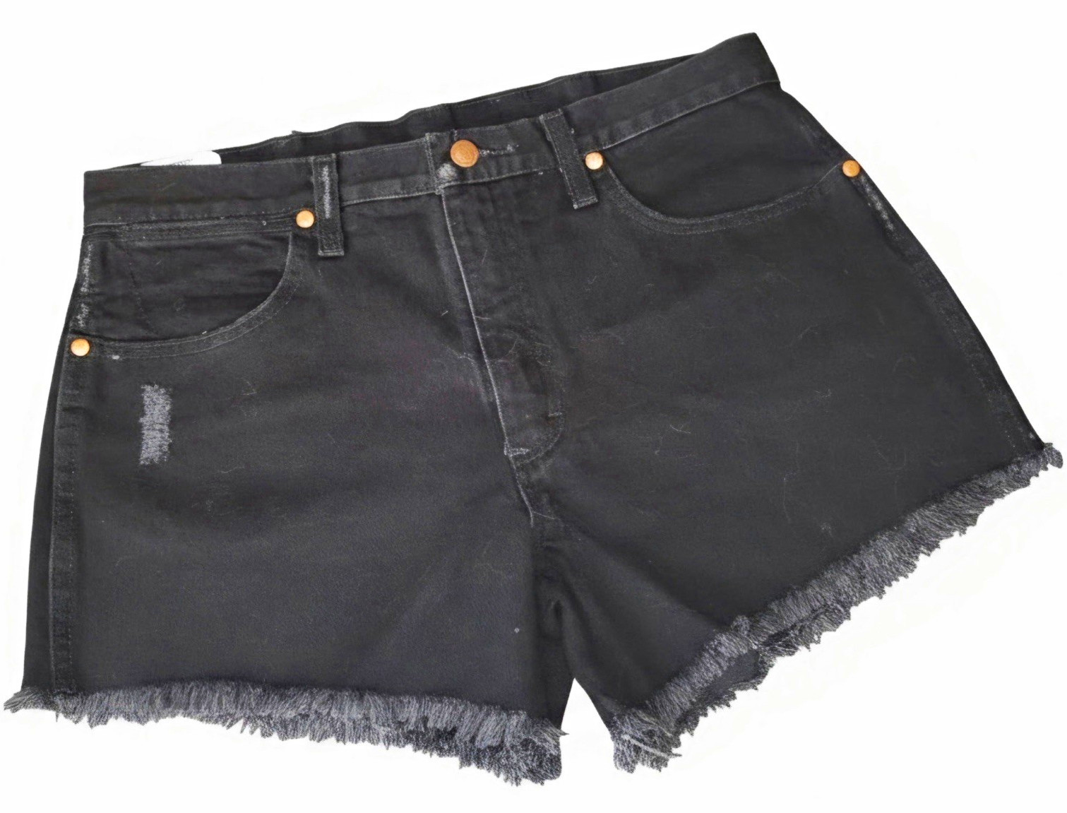 Wrangler Women’s Black Denim Cut Off Shorts Size 30 High Rise Y2K!!!