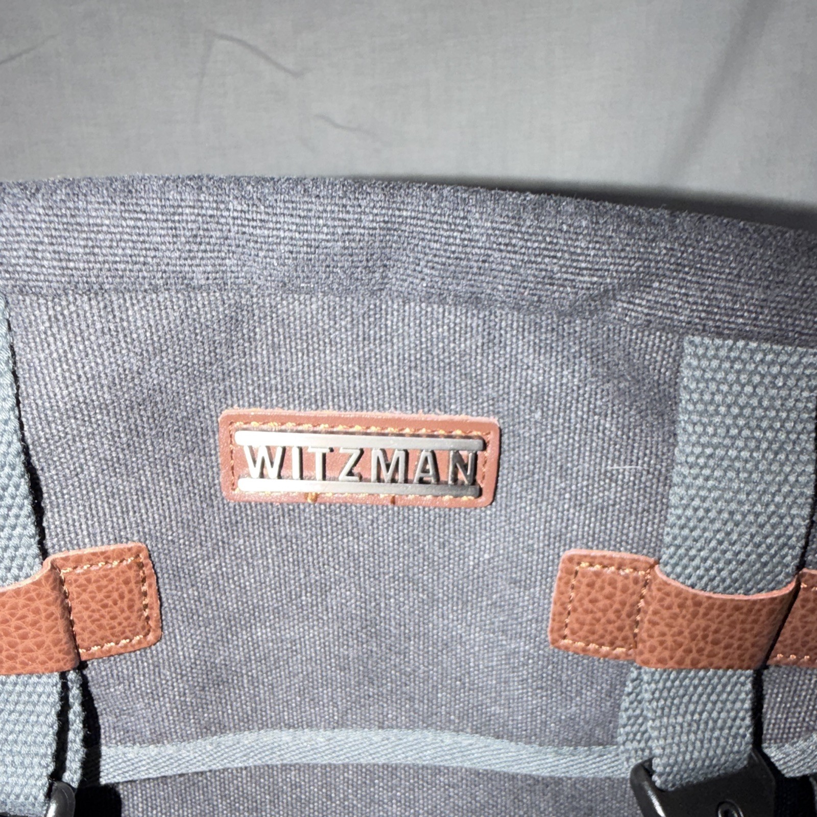 Witzman Gray Large Backpack Zip/Buckle Lined Inner Pockets Travel Casual