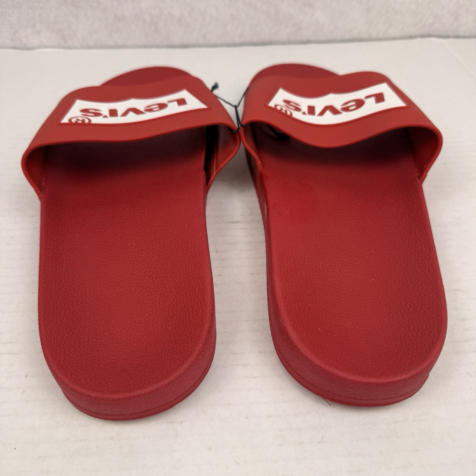 Levi’s Men’s Logo Slide Sandals Red Slip-On Rubber Upper US 12
