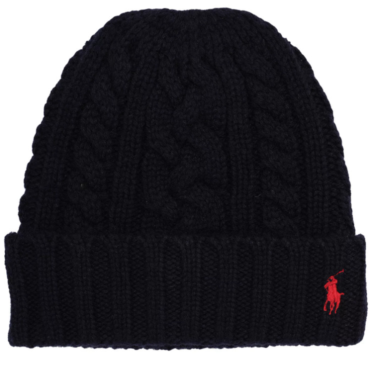 Polo Ralph Lauren Men’s Beanie Skull Cap Chunky Cable Knit Black Navy Gray NWT