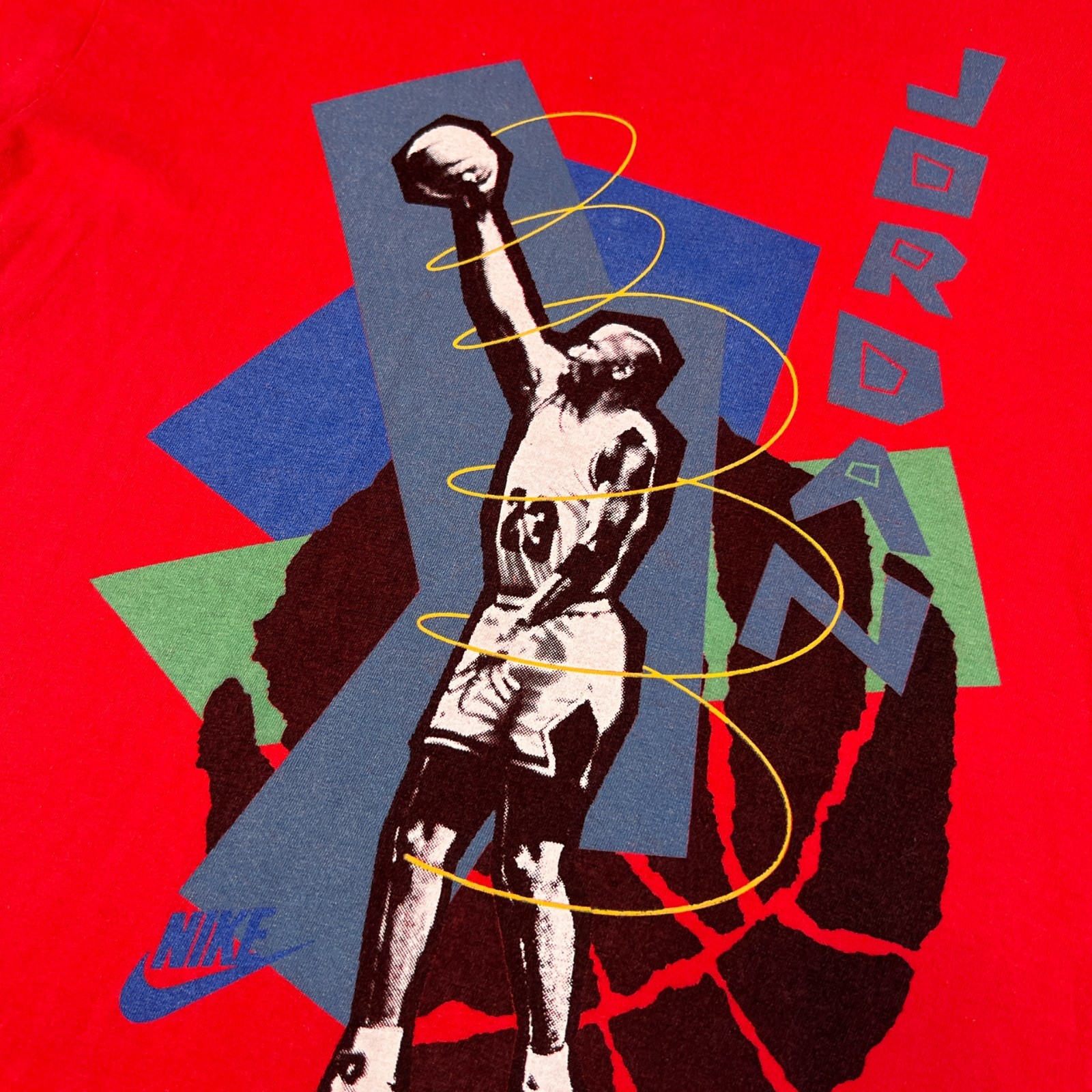 Vintage 90s Nike Michael Jordan T-Shirt Mens Large Red Single Stitch Chicago VTG