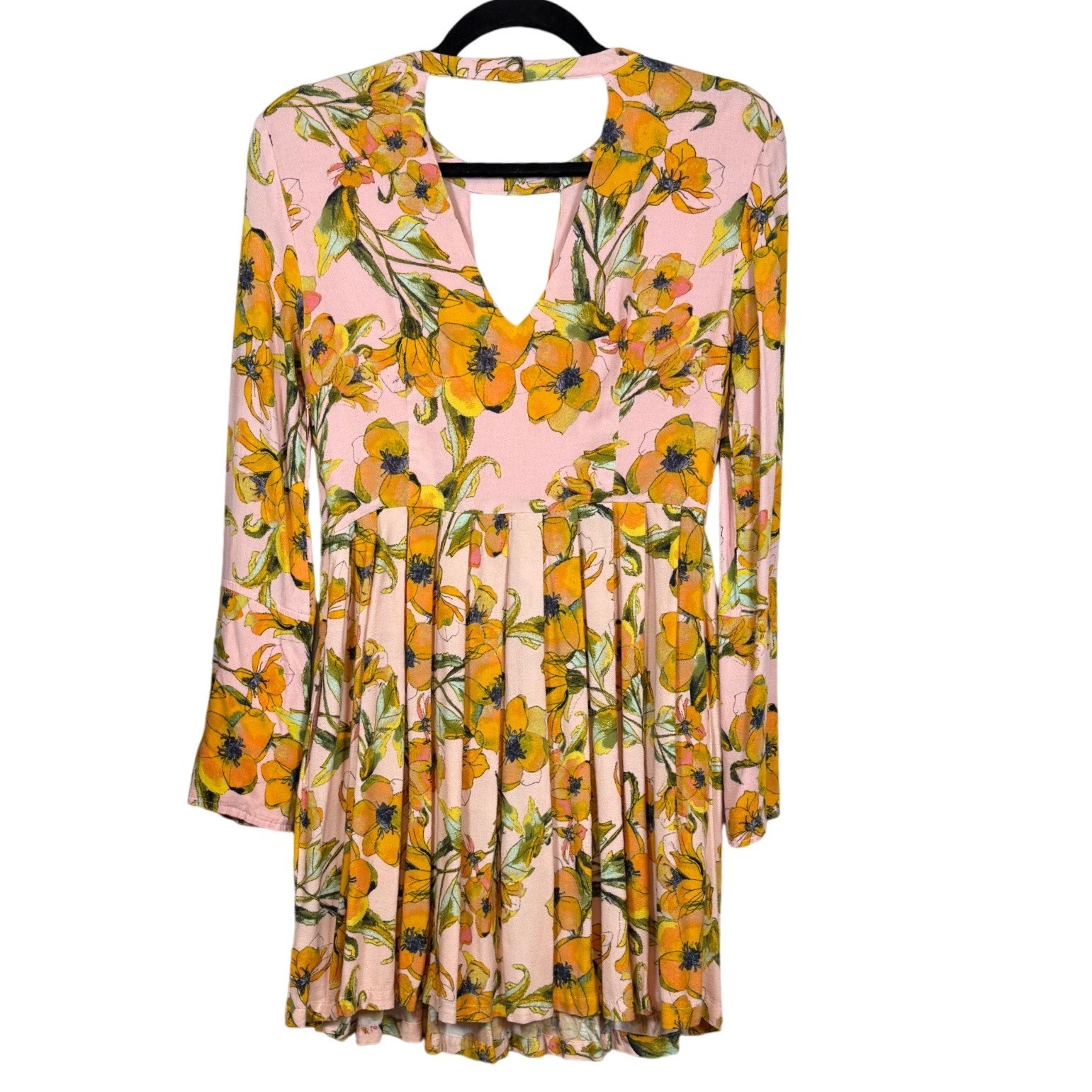 Free People, We the Free Tegan Printed Mini Dress, Long Sleeve Mini Dress Size 4