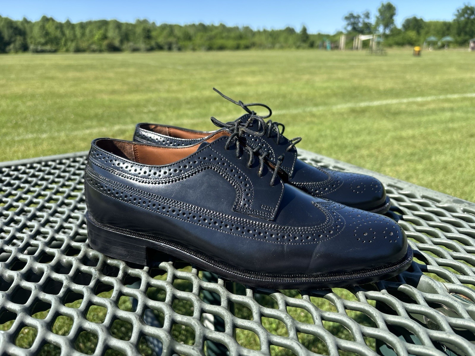 Bostonian Classic First Flex Men Size 9M Black Leather Wingtip Dress Shoes