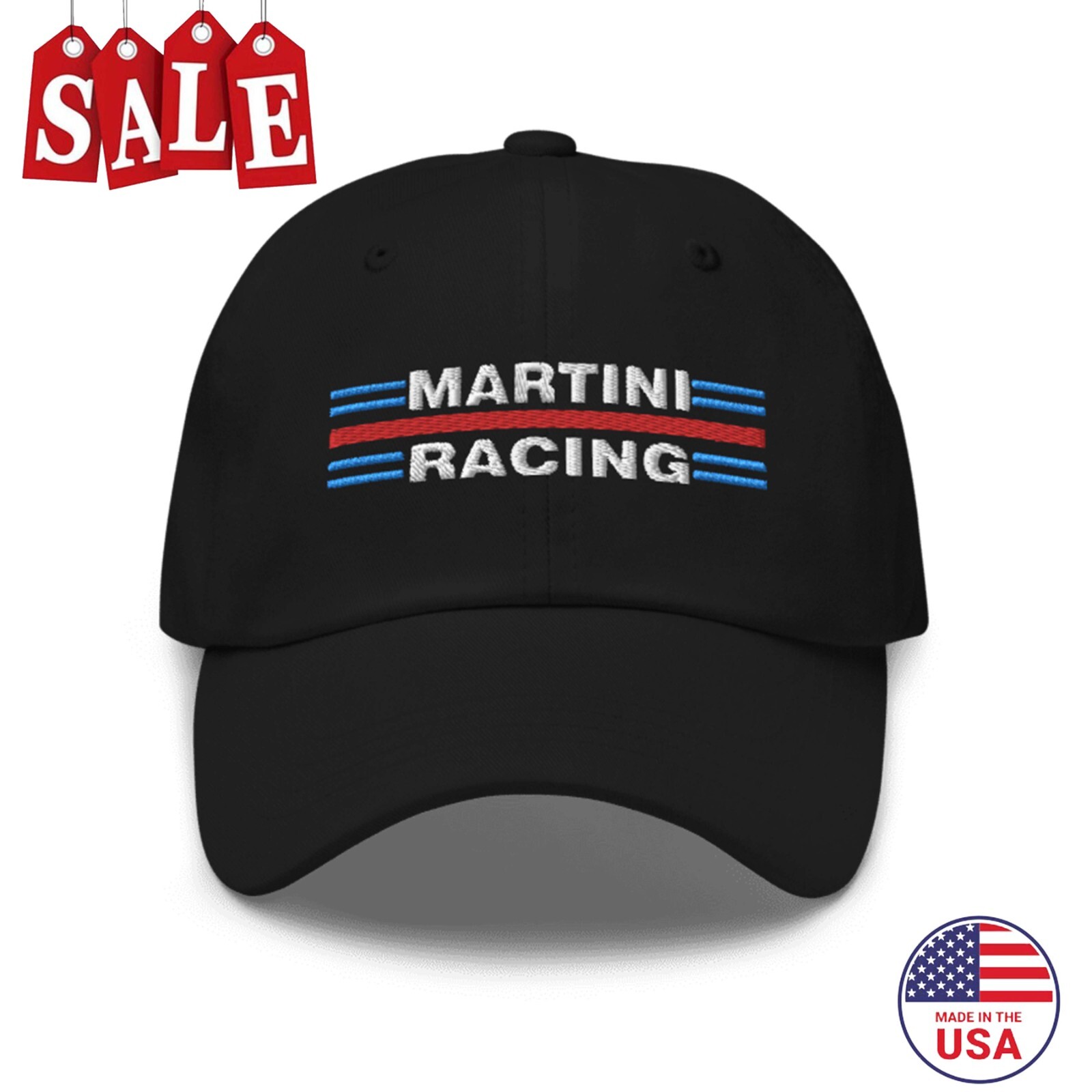 Martini Racing Embrodiery Logo Black Adjustable Classic Dad Hat