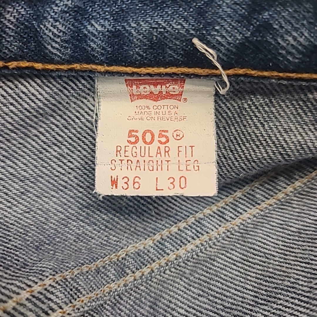 VTG Levi’s 505 Jeans Straight Blue Denim Mens 36×30 Faded Fits 34.5x 30 USA 90’s